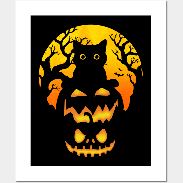 Spooky cat Wall Art by clingcling